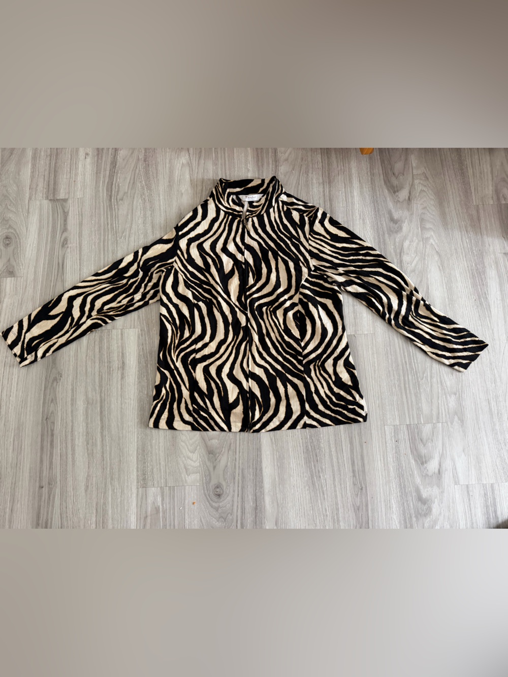 Zebra Print Zip up Top